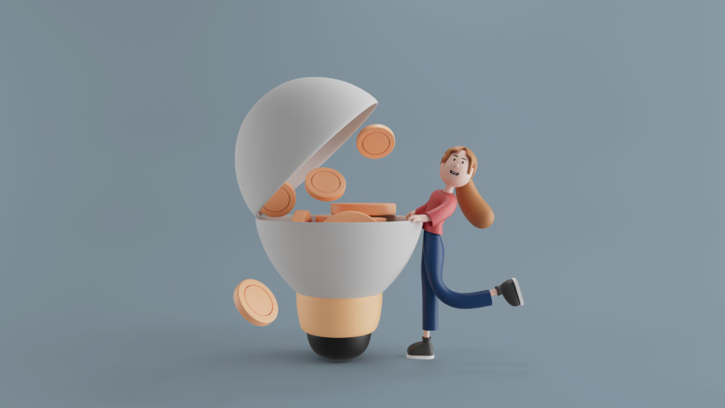 3d Illustration Of Woman With Light Bulb As Symbol Of New Creati - Nuvecon